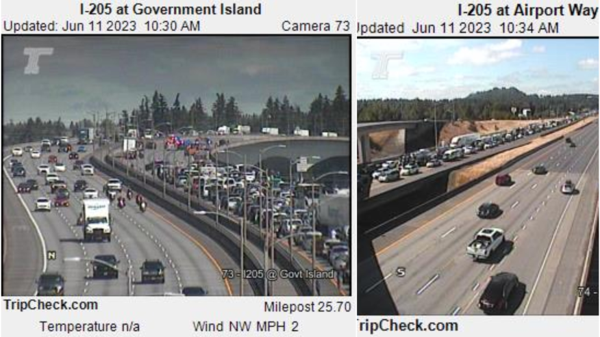 I-205 Traffic Accident Today Causes Temporary Closure at Oregon-Washington Border