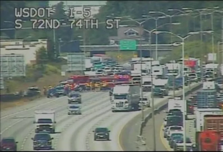 : I-5 Snarled in Tacoma After High-Speed Chase Ends in Crash and 'Heavy Fire'